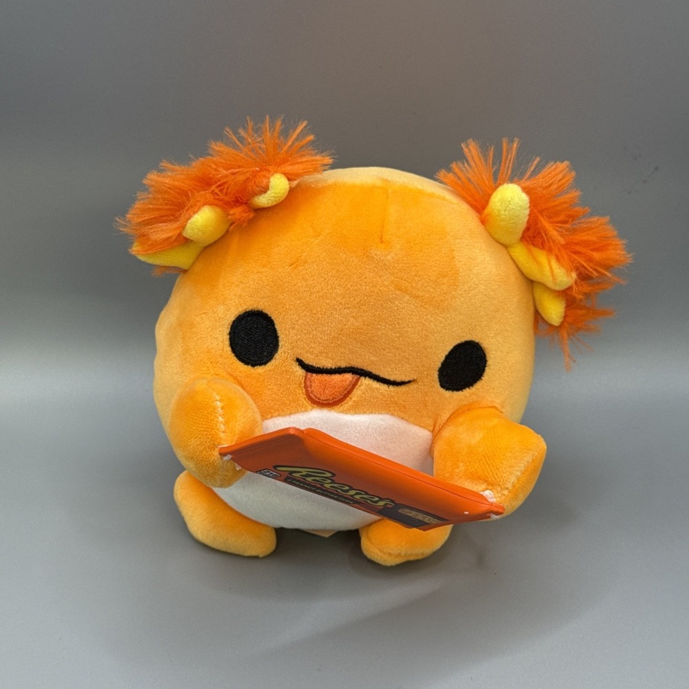 Snackles Axolotl Albie 5" Holding Reese's Bar Small Orange Plush